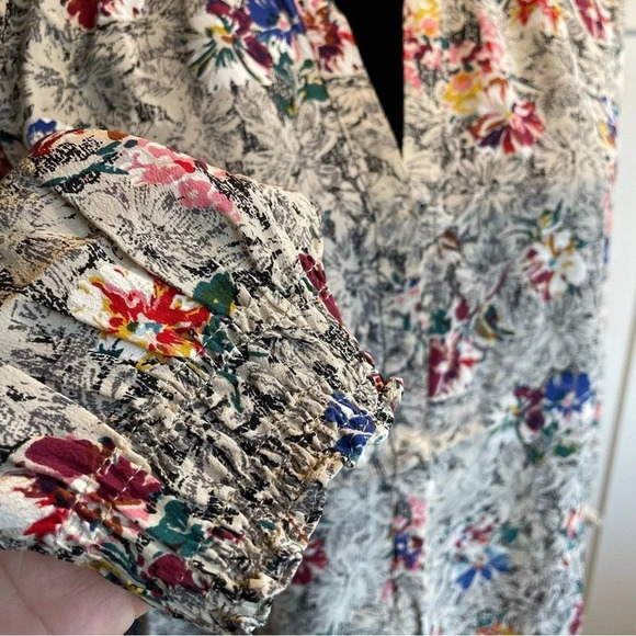 Rebecca Taylor 100% Silk Floral Print Top Blouse Size 0 - Picture 10 of 14